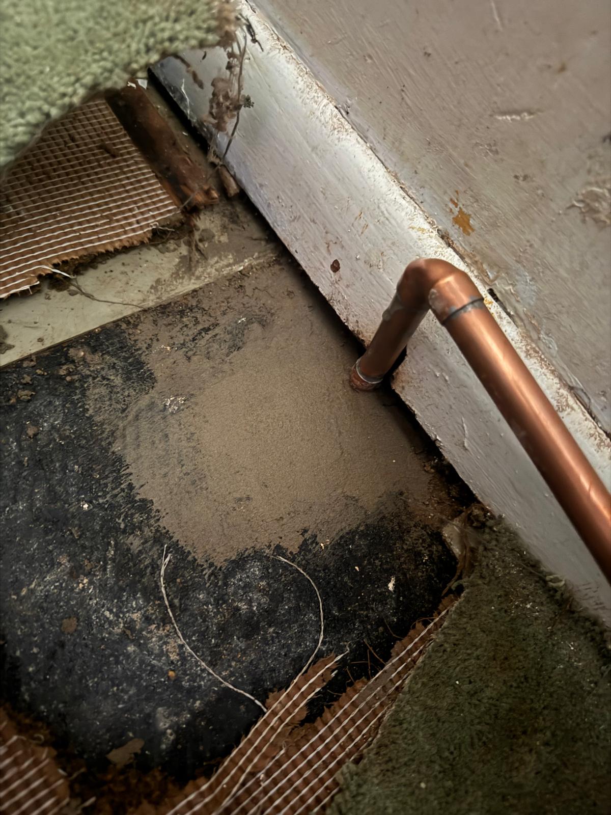 New copper gas pipework run through kitchen cabinet by Gas Safe engineer